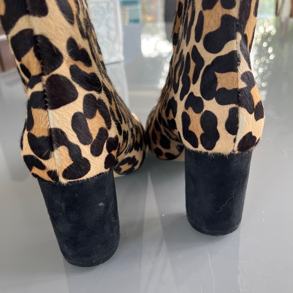 Ankle boots real fur calf hair léopard print - Picture 8 of 11